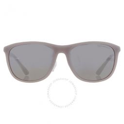 Grey Mirrored Silver Rectangular Mens Sunglasses