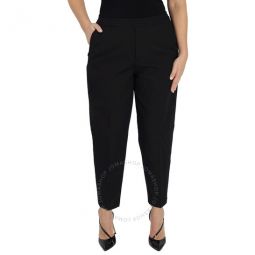 Ladies Black Casual Cotton Stretch Trousers, Brand Size 52 (US Size 16)