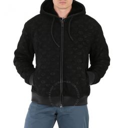 Mens Black Logo-Embroidered Blouson Jacket, Brand Size 54 (US Size 44)