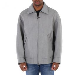 Mens Grigio Zip-Up Blouson Jacket, Brand Size 54 (US Size 44)