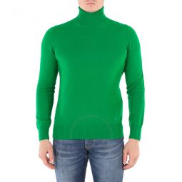 Mens Verde Smeraldo Turtleneck Sweater, Size Small