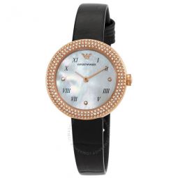 Quartz Crystal White Mother of Pearl Dial Ladies