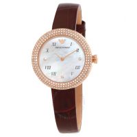 Quartz Crystal White Mother of Pearl Dial Ladies Watch