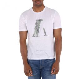 Sequinned Logo Cotton T-Shirt In White, Size Small