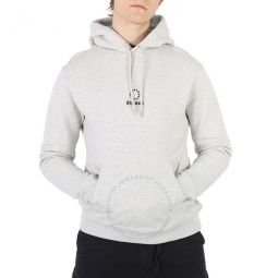 Mens Heather Grey Logo Hoodie, Size Small