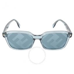 Blue Mirror Logo Rectangular Mens Sunglasses