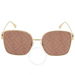 Brown Logo Butterfly Ladies Sunglasses