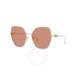 Dark Pink w Logo Butterfly Ladies Sunglasses
