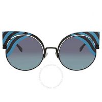 Hypnoshine Blue-Aqua Gradient Round Ladies Sunglasses