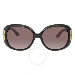 Ferragamo Brown Gradient Oval Sunglasses SF668 001 57