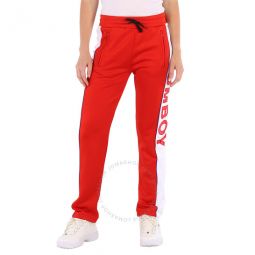 Ladies Red Fleece Oversized Tracksuit Pants, Brand Size 3 (Large)