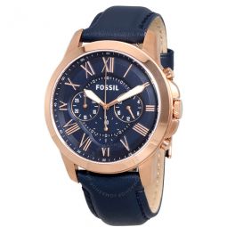 Grant Multi-Function Navy Dial Navy Leather Mens Watch