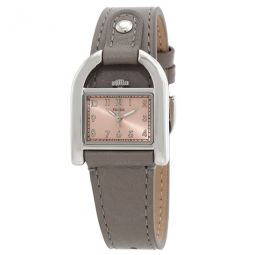 Harwell Quartz Pink Dial Ladies Grey Eco Leather Watch
