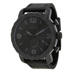 Nate Chronograph Black Dial Black Ion-plated Mens Watch