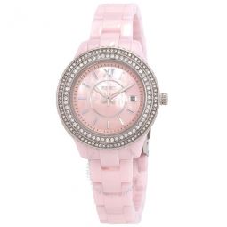 Stella Quartz Crystal Pink Mother Of Pearl Dial Ladies Watch