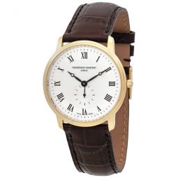 Slim Line Silver Dial Gold-Plated Unisex Watch 235M4S5