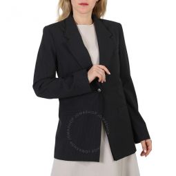 Ladies Grey Double Collar Jacket, Size Medium