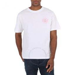 White Surfing Wirdo Print Cotton Jersey T-Shirt, Size Medium