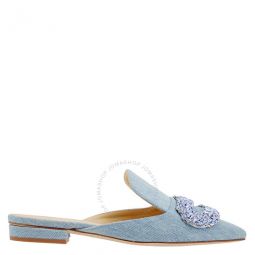 Daphne Crystal-embellished Woven Flat Sandals, Brand Size 35 (US Size 5)