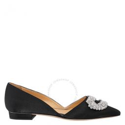 Ladies Black Daphne Crystal-Embellished Flat Loafers, Brand Size 35 ( US Size 5 )
