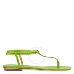 Ladies Kai Flip Flops Leather Flats, Brand Size 38 (US Size 8)