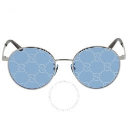 Blue Mirror Logo Round Unisex Sunglasses