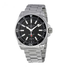 Dive Black Dial Stainless Steel Mens Watch