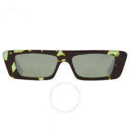 Gradient Green Rectangular Mens Sunglasses