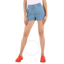 Piped Chambray Shorts, Waist Size 23
