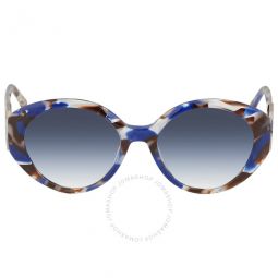 Blue Gradient Round Ladies Sunglasses