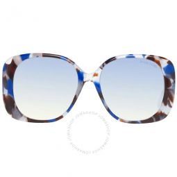 Gradient Blue Square Ladies Sunglasses