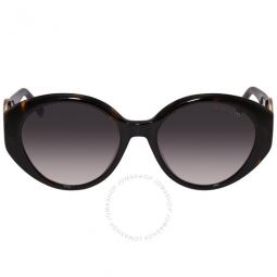 Gradient Brown Oval Ladies Sunglasses