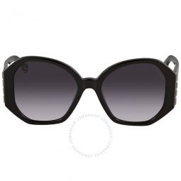 Gradient Smoke Geometric Ladies Sunglasses