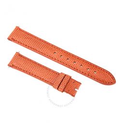 16 MM Shiny Orange Lizard Leather Strap