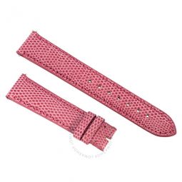 18 MM Shiny Hot Pink Lizard Leather Strap
