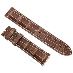 19MM Shiny Brown Alligator Leather Strap