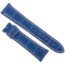 21 MM Matte Electric Blue Alligator Leather Strap