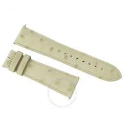 24 MM Ivory Ostrich Leather Strap