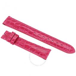 Hot Pink 16 MM Alligator Leather Strap