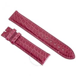 Hot Pink 19 MM Alligator Leather Strap
