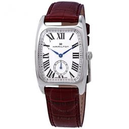 Boulton Silver Dial Red Leather Ladies Watch