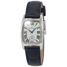 Boulton Silver-White Dial Blue Leather Ladies Watch