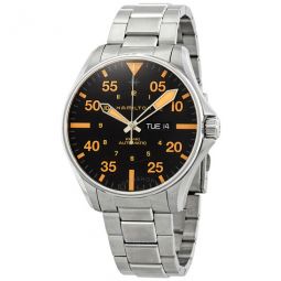 Khaki Pilot Black Dial Automatic Mens Stainless Steel Watch