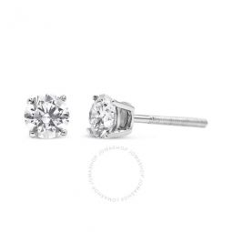 14K White Gold 1/2 Cttw 4-Prong Set Lab Grown Solitaire Diamond Push Back Stud Earrings (F-G Color, VS2-SI1 Clarity)