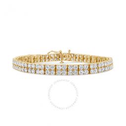 14K Yellow Gold 10.0 Cttw Diamond 2 Row Tennis Bracelet (L-M Color, I2-I3 Clarity) - Size 7.25 Inches