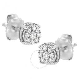 Sterling Silver 1/3 cttw Lab-Grown Diamond Cluster Earring (F-G Color, VS2-SI1 Clarity)