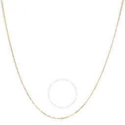 Unisex Solid 14K Yellow Gold 1.5mm Paperclip Chain Necklace - 18 Inches