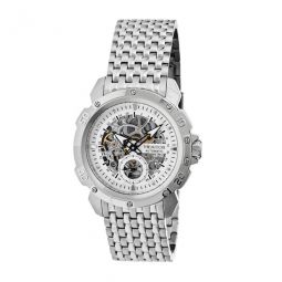 Carter Silver Skeleton Dial Stainless Steel Mens Watch