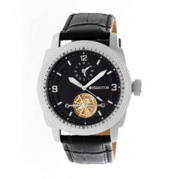Helmsley Black Dial Leather Automatic Mens Watch