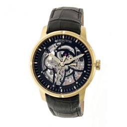 Ryder Automatic Black Skeleton Dial Mens Watch